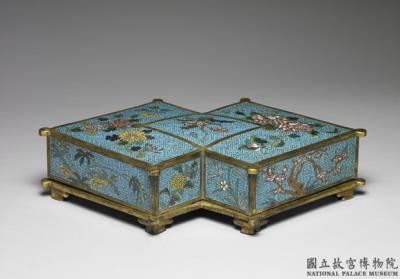 图片[2]-Copper box in the shape of intersecting lozenges with cloisonne enamels, Qing dynasty (1644-1911)-China Archive